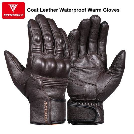 Motowolf Leather Motorcycle Gloves