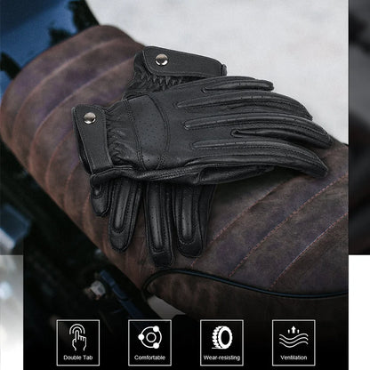 Guantes de cuero para moto