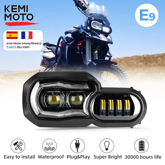 Luces de motocicleta Conjunto completo de faros LED