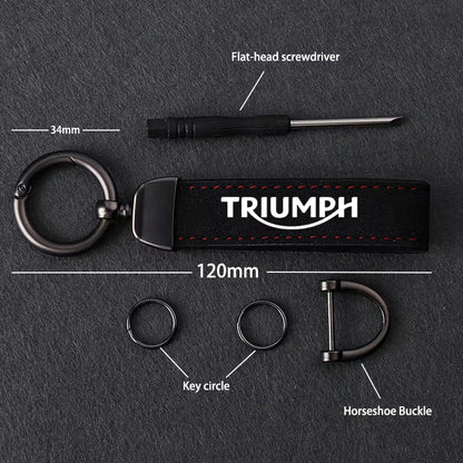 Triumph Suede Keychain