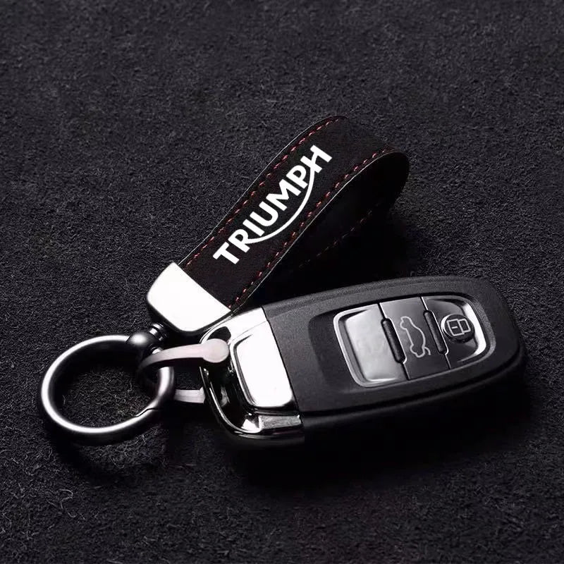 Triumph Suede Keychain