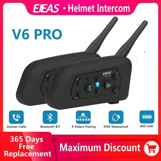 EJEAS V6 Pro Helm Gegensprechanlage