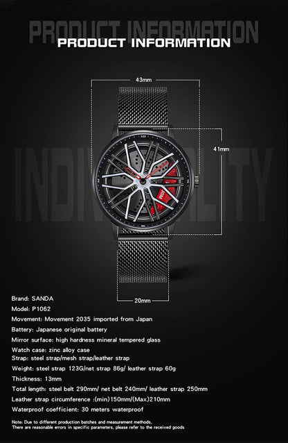 Luxury Racing Wheel Watch