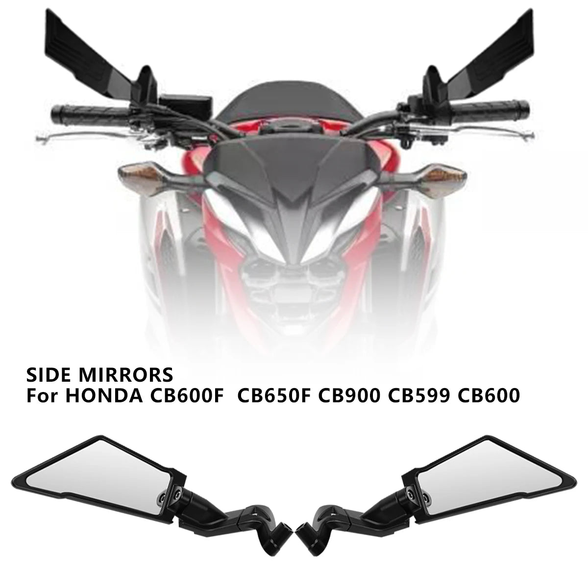 Motorcycle Rearview Mirrors - Rotating Side Mirrors