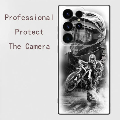 Motorcycle Sports Black Silicone Phone Case 