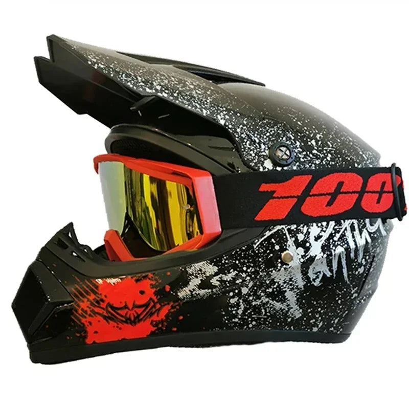 Capacete de motocross de face completa da montanha off-road