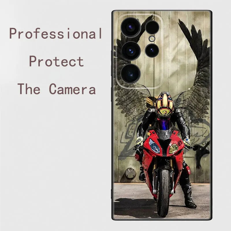 Motorcycle Sports Black Silicone Case 