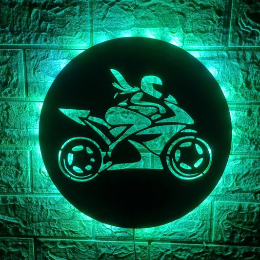 Motorcycle LED Wall Lamp with Remote Control 