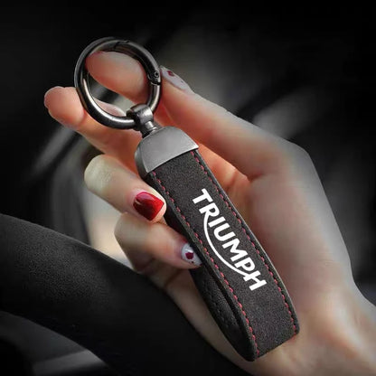 Triumph Suede Keychain