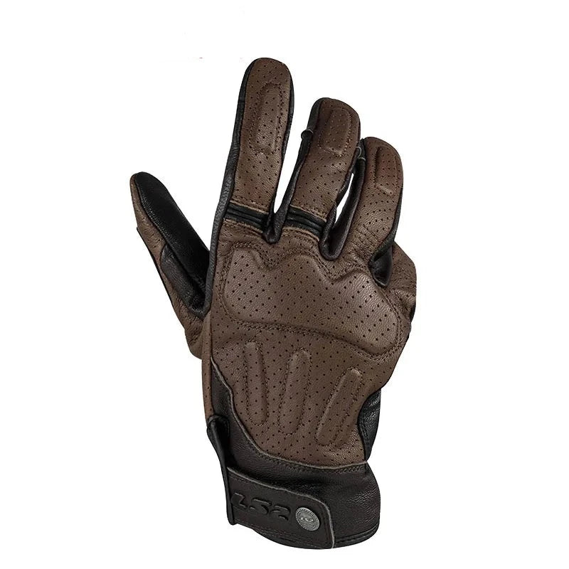 Rustikale Leder-Motorradhandschuhe