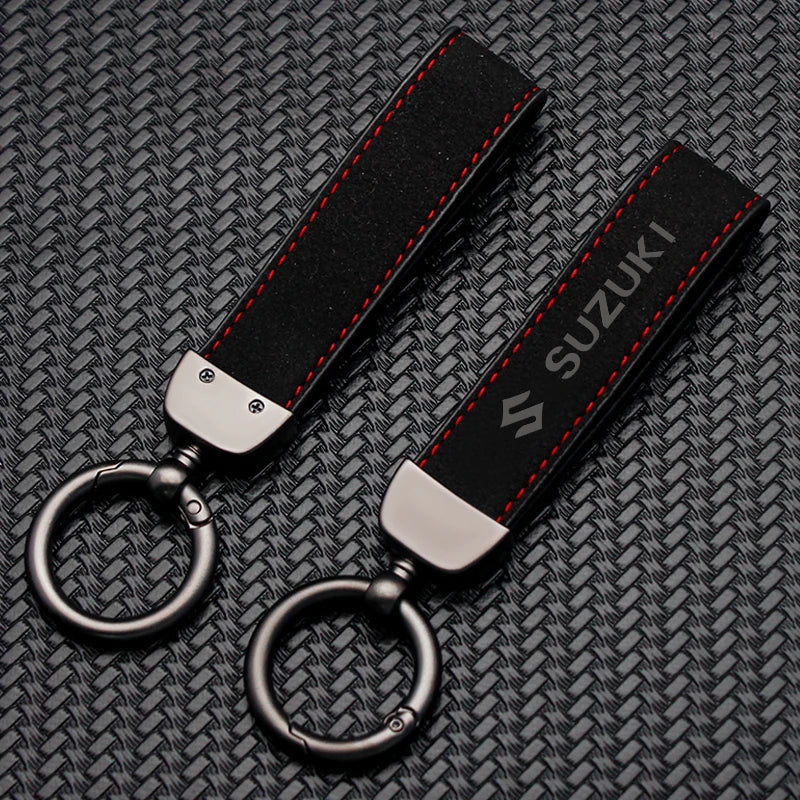 Suzuki Metal Leather Keychain