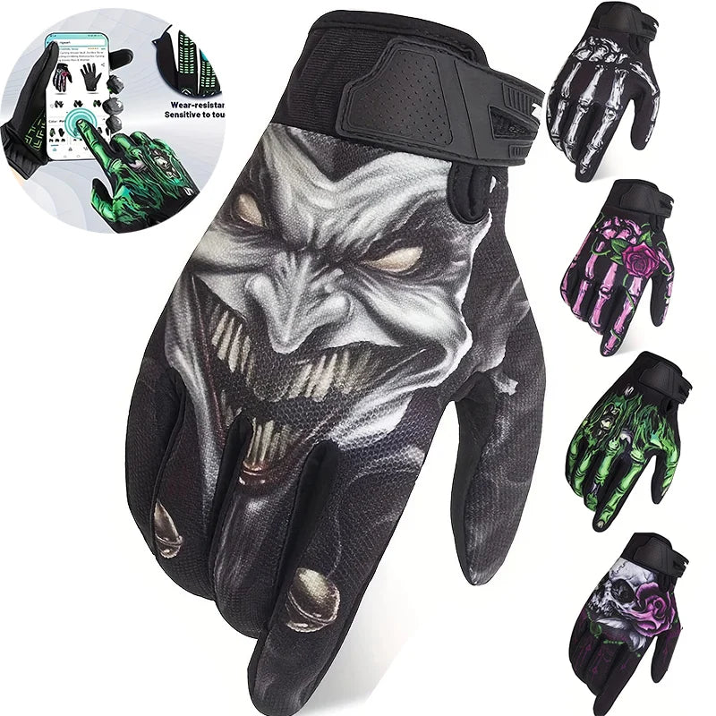 Motorcycle Skull Gloves