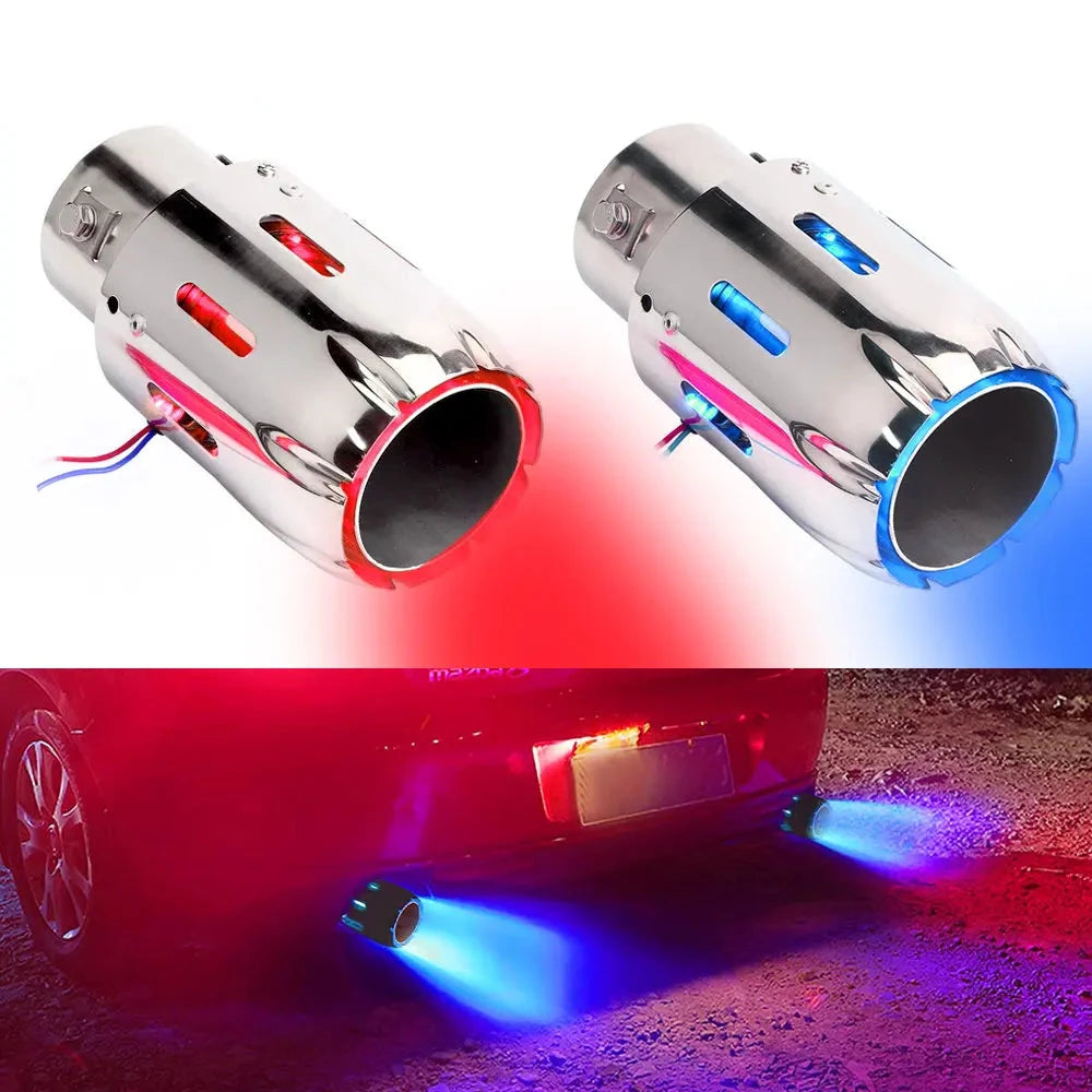 Stainless Steel LED Exhaust Tip – Universal Fit for Cars