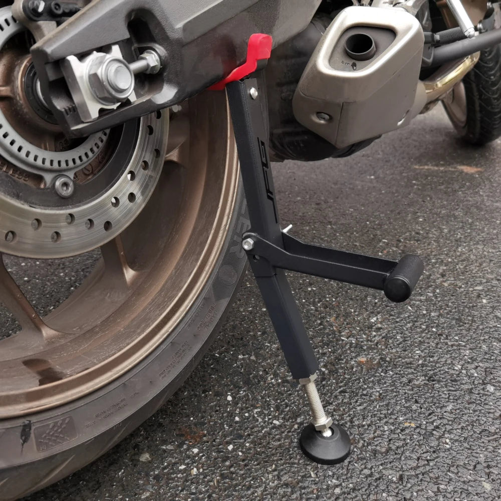 Suporte para rodas de motocicleta portátil stand de paddock de um lado