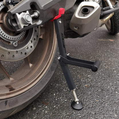 Soporte de rueda de motocicleta soporte de paddock de un solo lado portátil