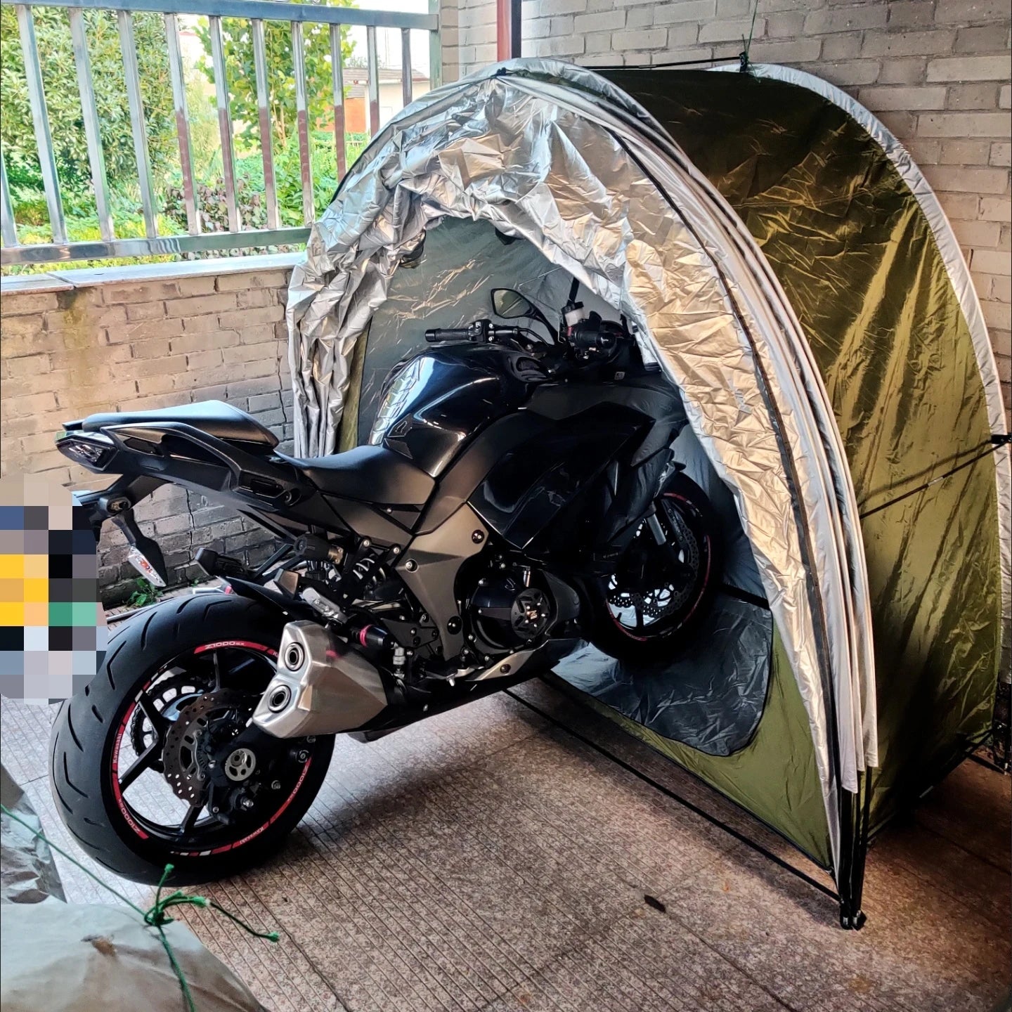 Tenda de galpão de motocicleta: abrigo de armazenamento de bicicleta à prova d'água