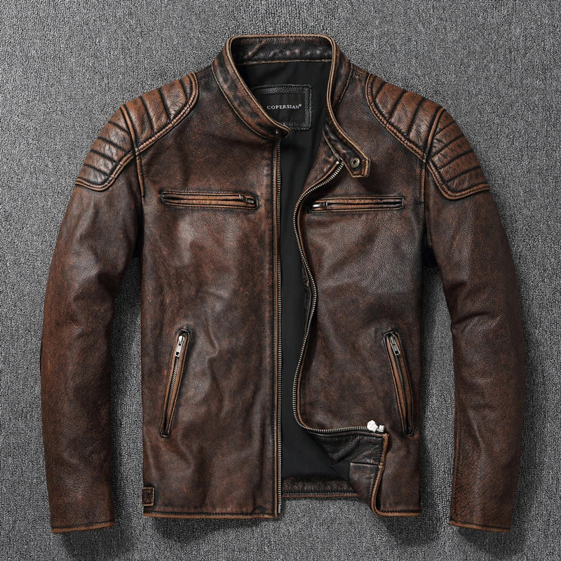 Motorradjacke aus 100 % Leder