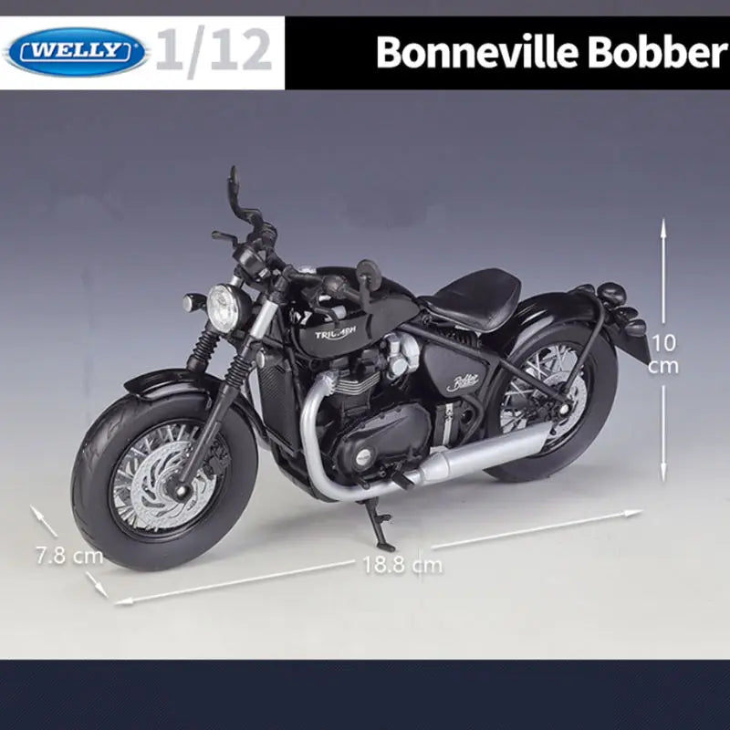 1/12 Triumph Bonneville Bobber Motocicleta en miniatura