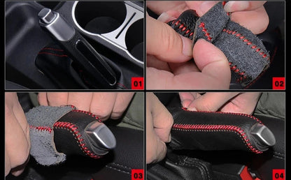 Car Leather Gear Handbrake Cover