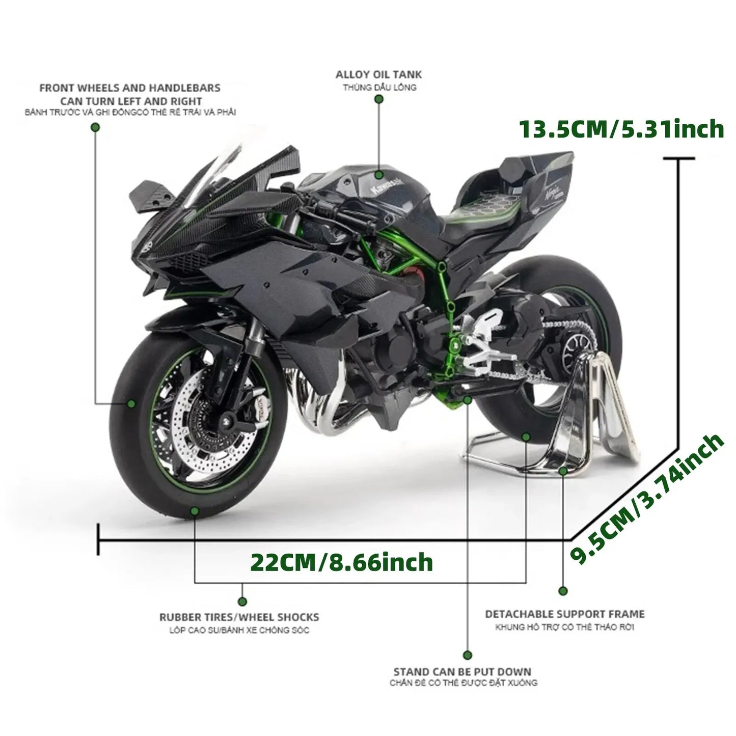 Ninja H2R 1: 9 Motorradminiatur