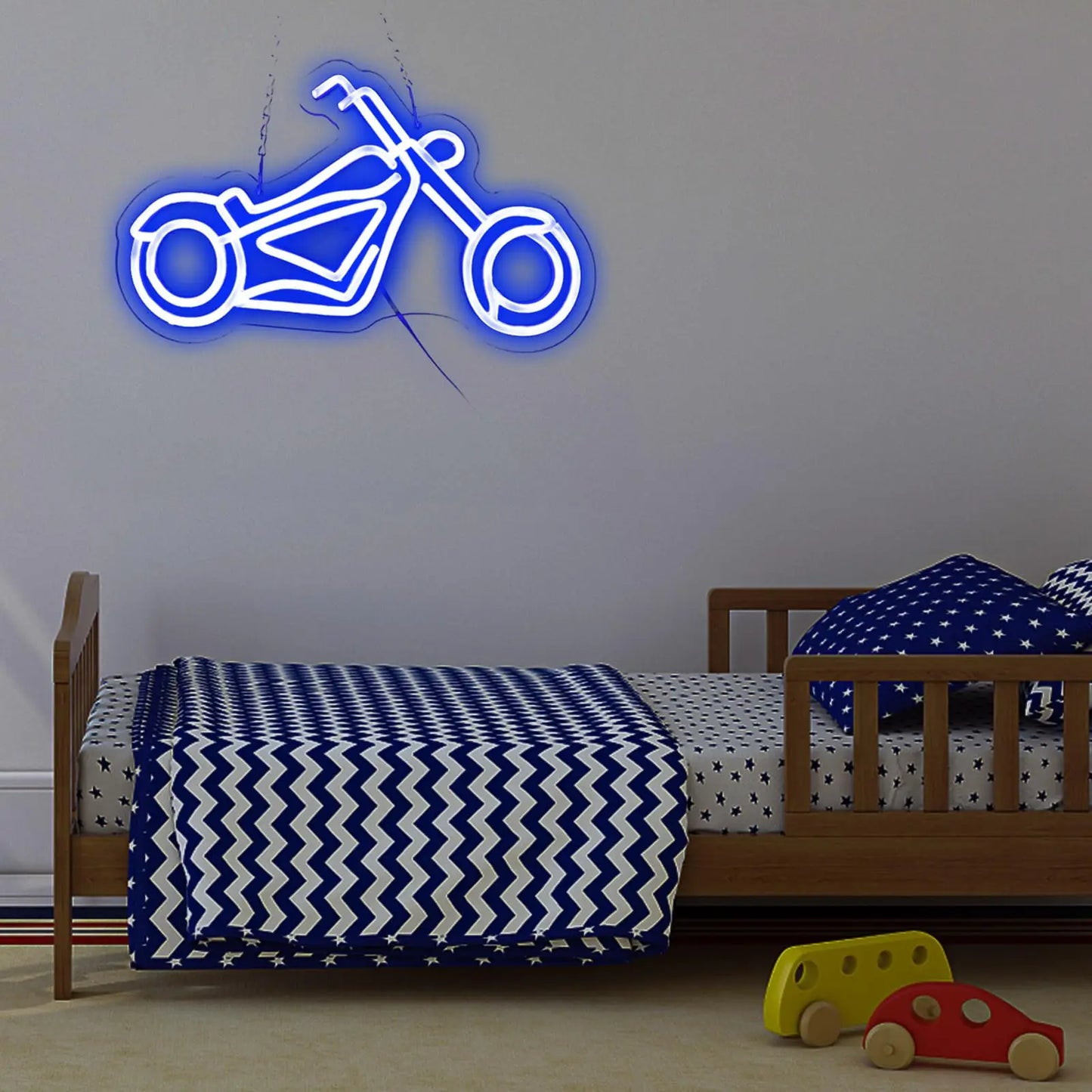 Segno al neon a LED di motociclisti e chopper