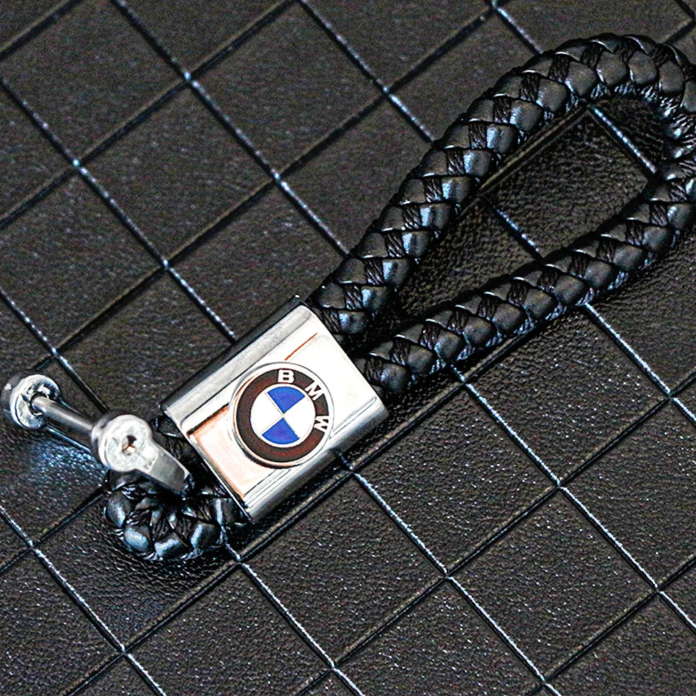 BMW Keynchain en cuir tressé - Logo classique