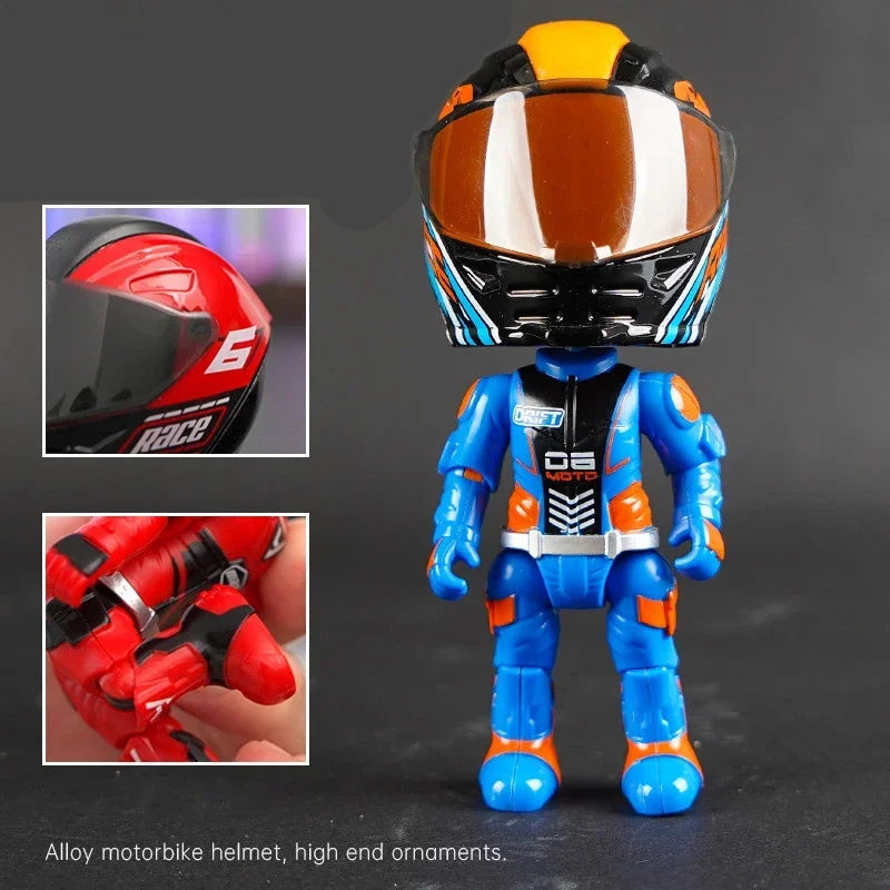 Alloy Motorbike Helmet - Motorcycle Rider Action Figure