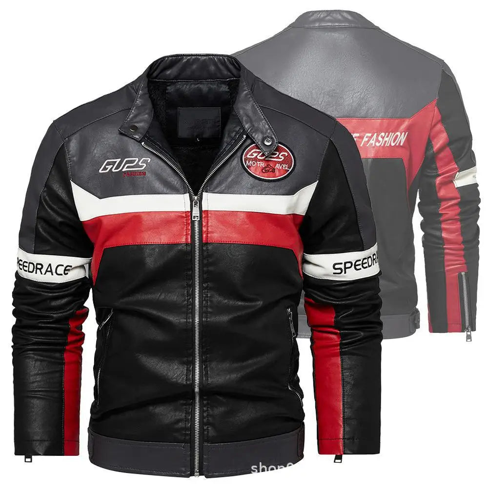 Motorcycle de veste en cuir masculin