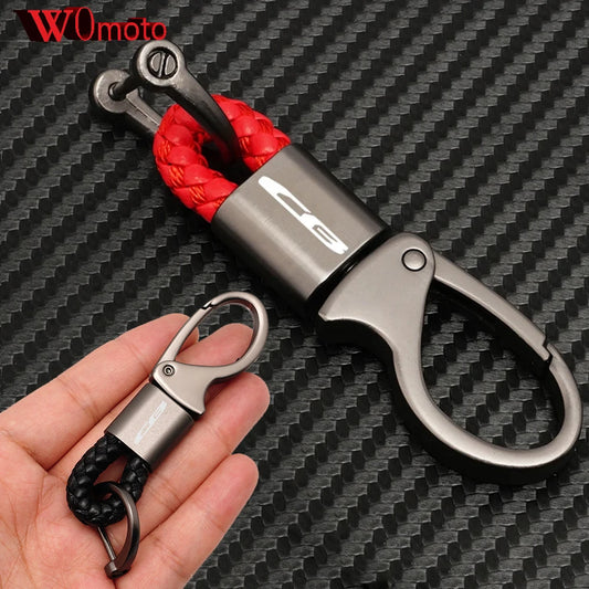 CB Metal Keychain with Braided Rope