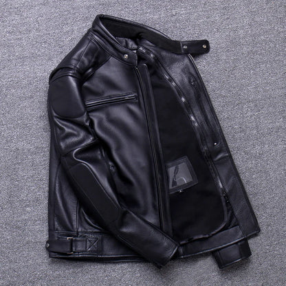 Men's Slim Fit Genuine Leather Motorcycle Jacket