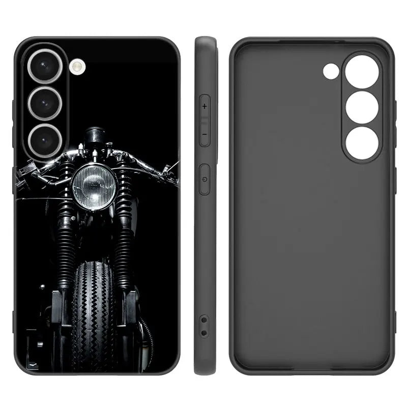 Motorcycle Sports Black Silicone Phone Case 