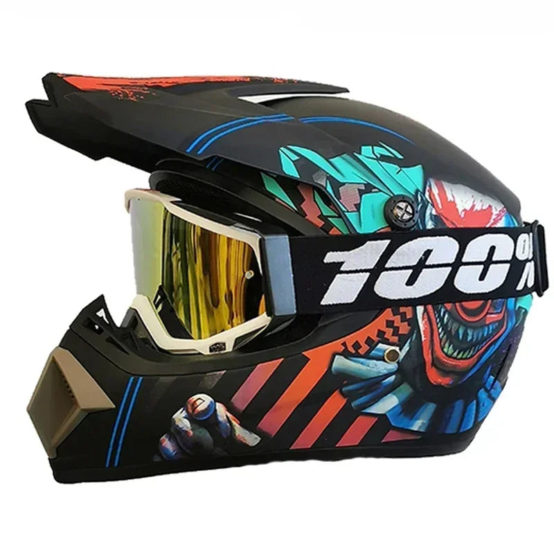 Casco de motocross de cara completa de montaña fuera de la carretera