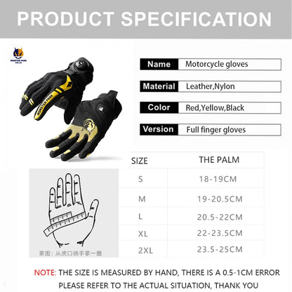 Guantes de motocicleta de Monster Park