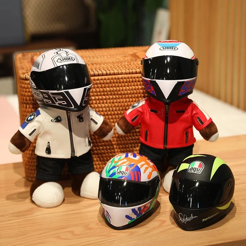 Decoración del casco del osito de peluche de la motocicleta