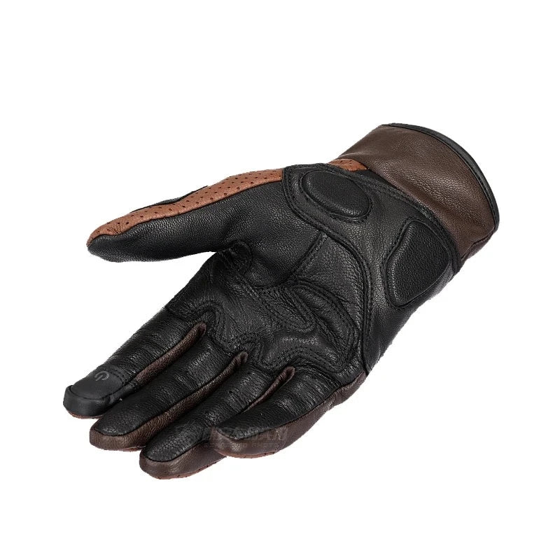 Gants de moto en cuir rustique