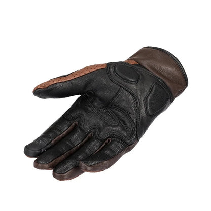 Guantes de moto de cuero rústico