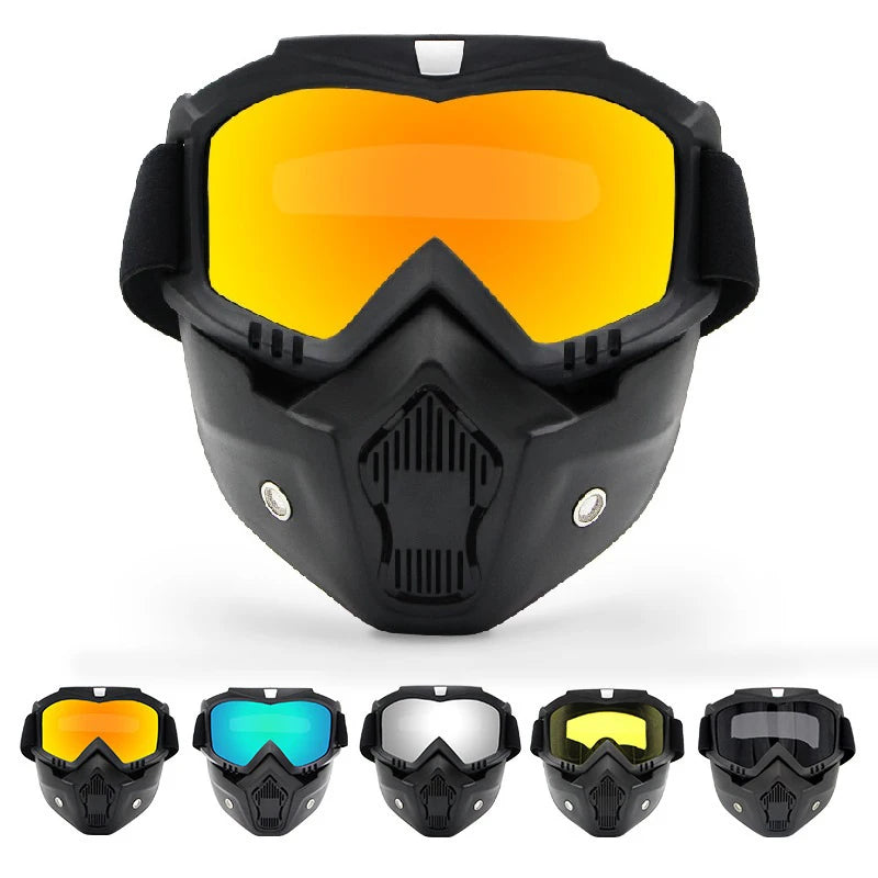 Motorcycle Off-Road Goggles with Detachable Mask