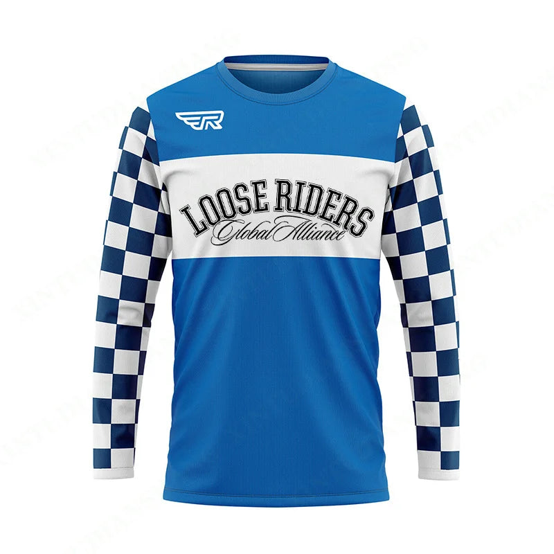 Jersey de motocross de manga larga de la alianza global de los pasajeros sueltos