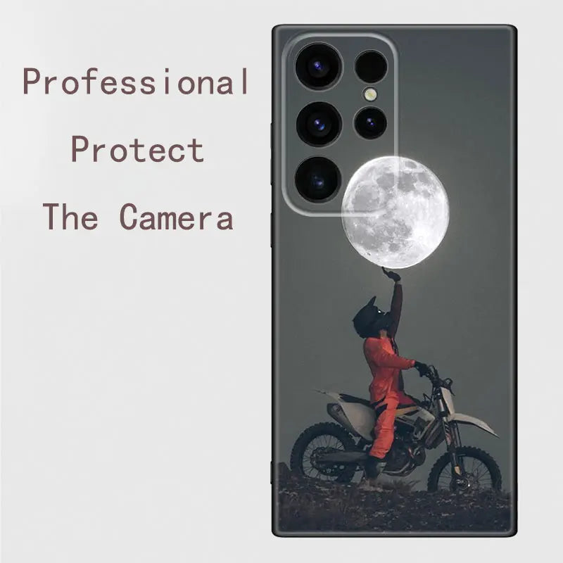 Motorcycle Sports Black Silicone Phone Case 