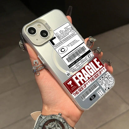 iPhone Hülle fragile und Versandetikett Design