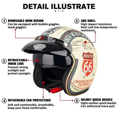 Retro Motorradhelm Rennfahrer