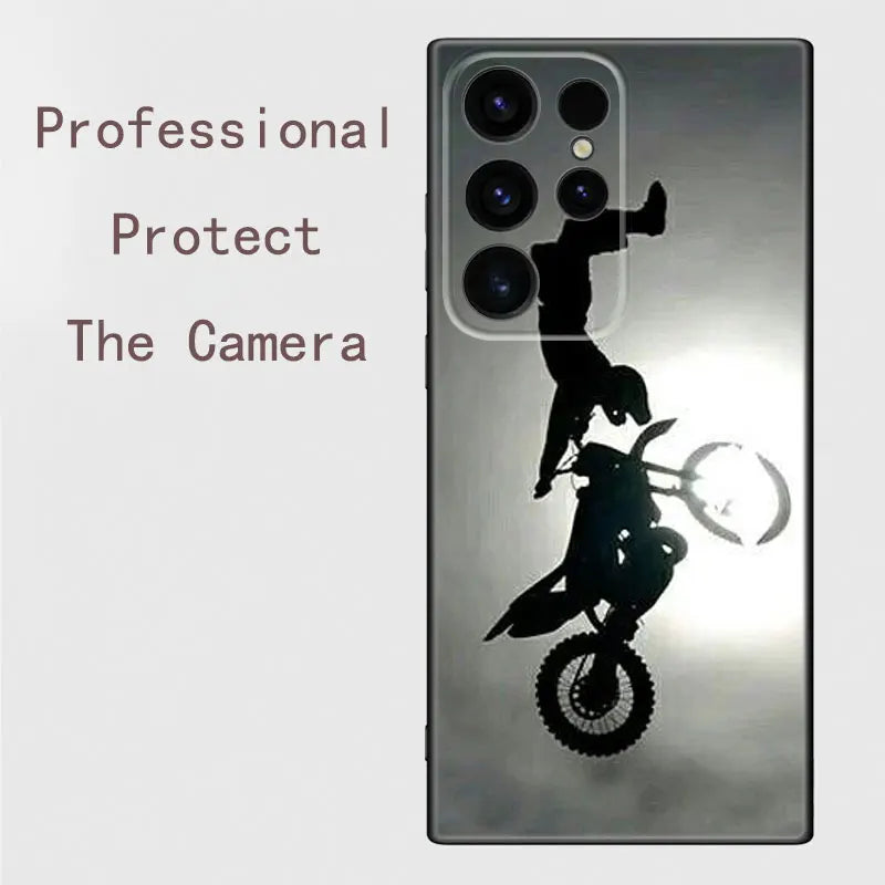 Motorcycle Sports Black Silicone Phone Case 