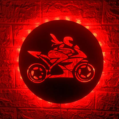 Motorcycle LED Wall Lamp with Remote Control 