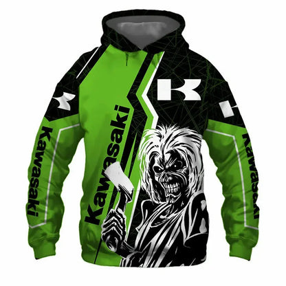 Sudadera con capucha y logotipo de Kawasaki