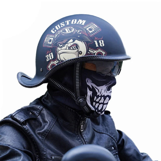 Casco de motocicleta de parabrisas de media cara de moda