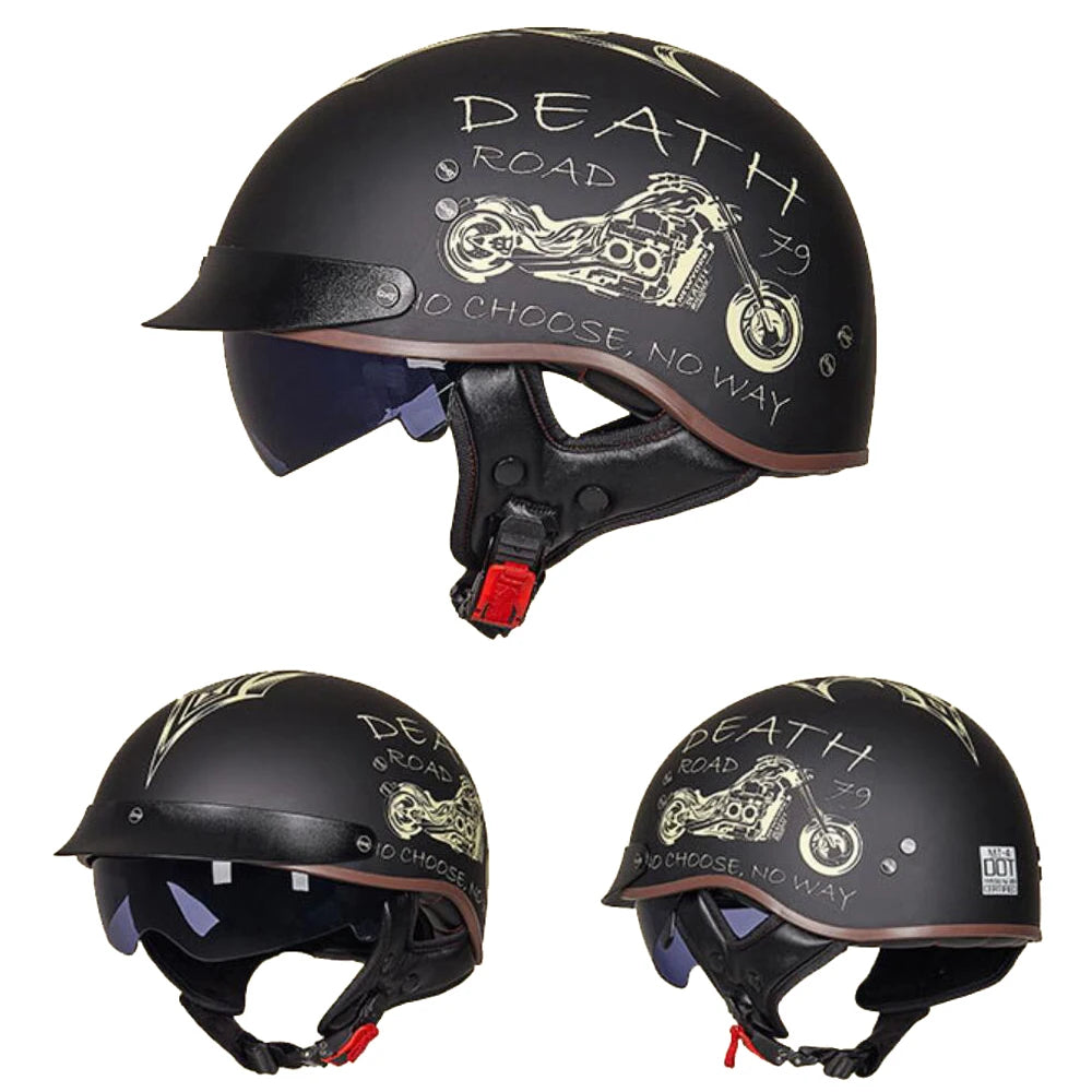 Legends Classic - Motocicleta Retro Meio Capacete