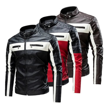 Chaqueta técnica de cuero para moto Hombre