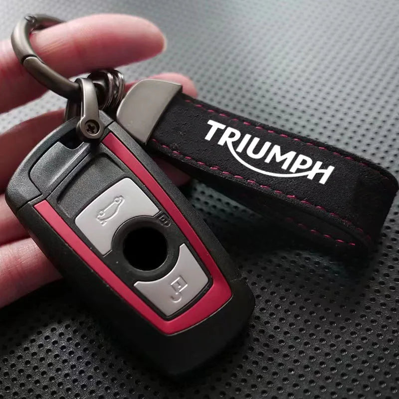 Triumph Suede Keychain