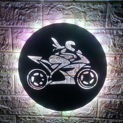 Motorcycle LED Wall Lamp with Remote Control 