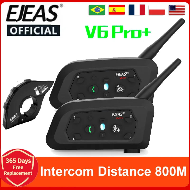 EJEAS V6 Pro+ Motorrad -Bluetooth -Intercom